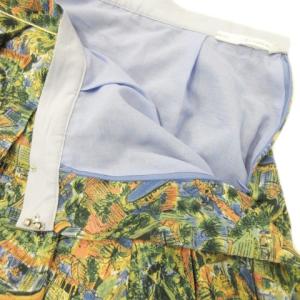 Lois CRAYON プリーツスカート ミモレ ロング リゾート ポート 総柄 ロゴ M 緑 グリーン /MN4 GY44