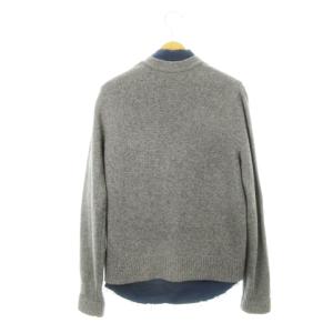 DSQUARED2 フェイクレイヤードシャツ ニットカーディガン 長袖 カシミヤ混 S グレー 紺 ネイビーS74HA0543