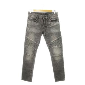 J27 SKINNY BIKER デニムパンツ バイカージーンズ ウォッシュ加工 31 グレー /AH9