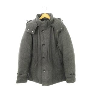 ライト メルトン ダウンコート フーディー 裏ドロスト ウール XL グレー /AH11 GY44
