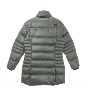 THE NORTH FACE ダウンコート スタンドカラー ジップアップ ロング 光沢感 ロゴ刺繍 アウトドア 90 M グレー /MN13