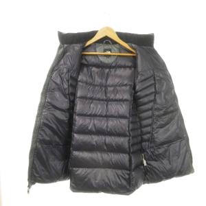 THE NORTH FACE ダウンコート スタンドカラー ジップアップ ロング 光沢感 ロゴ刺繍 アウトドア 90 M グレー /MN13