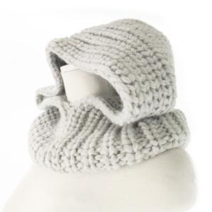 WOOL KNIT HOOD 帽子 ニット帽 バラクラバ ネックウォーマー F グレー WKN-232915-04