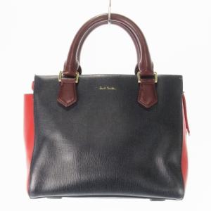 ハンドバッグ 2way ショルダーバッグ レザー 革 ロゴ 配色 紺 ネイビー /CK21 GY35
