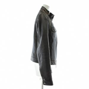 ICEBERG ICEJEANS ライダース レザージャケット 革ジャン 牛革 ジップアップ 44 M 茶色 ブラウン