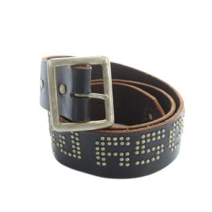 HOLLYWOOD TRADING CO スタッズベルト バックボーン レザー ロゴ スター 36 黒