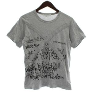 WEAR YOUR FREEDOM Tシャツ カットソー 半袖 クルーネック ロゴ プリント M グレー