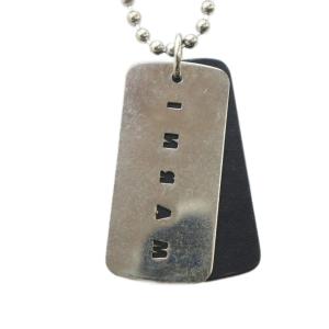 ネックレス アクセサリー ペンダント ドックタグ ボールチェーン シルバー色 GY35 /MQ