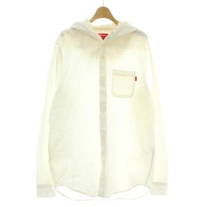 15SS Hooded Seersucker Shirt L ホワイト