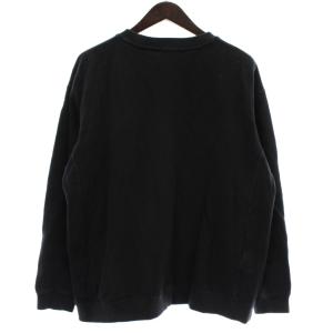 LACOSTE トレーナー スウェット 鹿の子 長袖 クルーネック ロゴ ワッペン S 黒 ブラック SH714PM /XZ