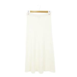 CREPE KNIT PIB FLUITED SK ロングスカート セミフレア リブニット ストレッチ