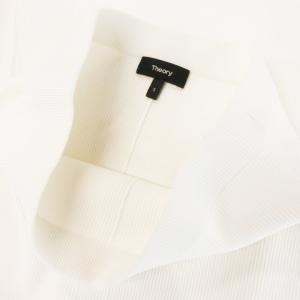 Theory CREPE KNIT PIB FLUITED SK ロングスカート セミフレア リブニット ストレッチ