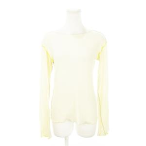 VEIN LONG SLEEVE カットソー ボートネック 長袖 メロウフリル ストレッチ コットン M