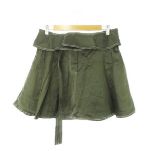 FOLDOVER WAIST MINI SKIRT ウエスト折り返しミニスカート フレア サテン ステッチ