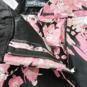 DOLCE&GABBANA ジャガードパンツ 花柄 44 ブラック