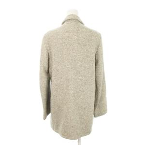 JIL SANDER ツイードコート ダブル ロング丈 ウール シルク混 絹 ミックスカラー 38 M 茶 ブラウン /AH25