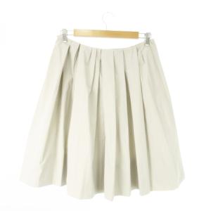 JIL SANDER タックスカート ひざ丈 フレア ハリ感 38 S ベージュ /AO3 GY99