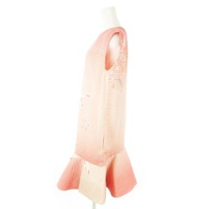 GIORGIO ARMANI シルクワンピース ひざ丈 ボートネック ノースリーブ 絹 フリル 花柄 ストライプ 総柄 大きいサイズ