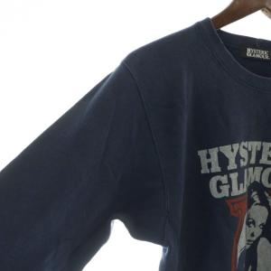 HYSTERIC GLAMOUR ロゴ ヒスガール プリント スウェット トレーナー 長袖 S 紺 ネイビー GY35 /MQ