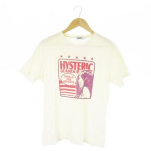 半袖Tシャツ クルーネック コットン ガールプリント ロゴ M ライトベージュ /AO15 GY35