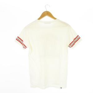 HYSTERIC GLAMOUR Tシャツ クルーネック 丸首 半袖 ガールプリント ロゴ 星 スター ライン M 白 アイボリー /CK18