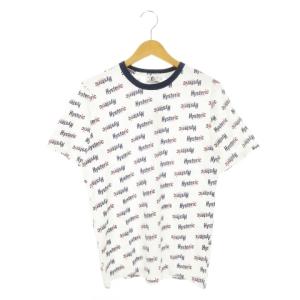 半袖Tシャツ ラウンドネック ロゴ 総柄 コットン M 白 ホワイト /AH11 GY35