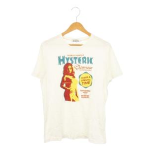 Tシャツ カットソー ラウンドネック 半袖 ガールプリント ロゴ M 白 ホワイト /MN2 GY35