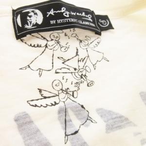 ANDY WARHOL by HYSTERIC GLAMOUR 五分袖Tシャツ ラウンドネック アンディーウォーホル プリント ライン S 白 ホワイト /AH9 GY35