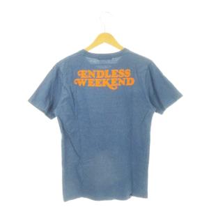 HYSTERIC GLAMOUR 半袖Tシャツ ラウンドネック ガールプリント ロゴ S 青 ブルー オレンジ /AH10 GY35
