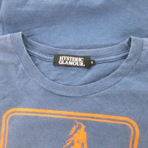 HYSTERIC GLAMOUR 半袖Tシャツ ラウンドネック ガールプリント ロゴ S 青 ブルー オレンジ /AH10 GY35