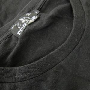 HYSTERIC GLAMOUR Tシャツ クルーネック 丸首 半袖 ガールプリント ロゴ ライン M 黒 ブラック /CK20 GY35