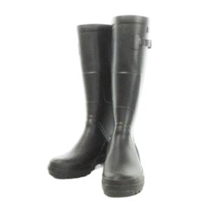 AIGLE ラバーブーツ レインブーツ 長靴 ロゴ ベルトデザイン アウトドア 40 25cm 黒 ブラック /MN1