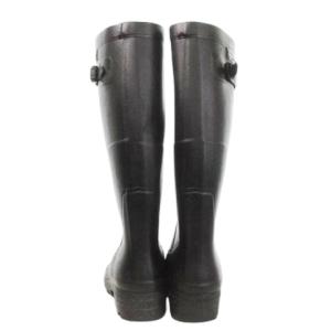 AIGLE ラバーブーツ レインブーツ 長靴 ロゴ ベルトデザイン アウトドア 40 25cm 黒 ブラック /MN1
