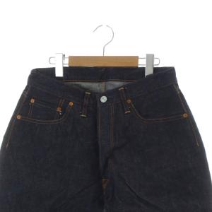 DENIME 921 赤タブ デニム パンツ ジーンズ ボタンフライ セルビッチ 赤耳 ロゴ 33 紺 ネイビー GY35