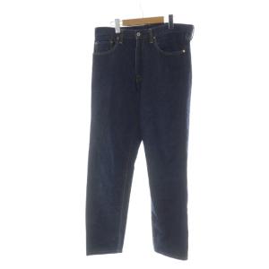 デニムパンツ ジーンズ ジップフライ ロゴ インディゴ L 紺 ネイビー GY35 /MQ