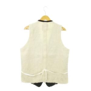 08sircus ベスト ジレ 前開き ウール 切り替え ストライプ リボン 3/50 L 紺 ネイビー /AH12 GY35