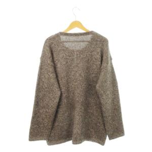 GIORGIO ARMANI ニットカーディガン ラウンドネック 長袖 ウール アルパカ混 46 M 茶 ブラウン /AH13 GY35