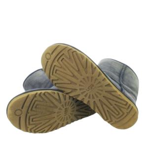 UGG australia CLASSIC SHORT ムートンブーツ ミドル丈 ボア ステッチ ロゴ 8 25.0cm 紺 ネイビー