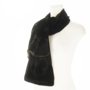 LOUIS VUITTON モノグラム エシャルプ ベルベット ストール ベロア オーガンジー ブラウン