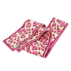 LOUIS VUITTON バンドー リボンスカーフ シルク レオパード ピンク