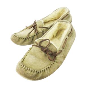 OLSEN モカシン デッキシューズ スエード リボン ムートン ロゴ 11 29.0cm カーキ /CK12