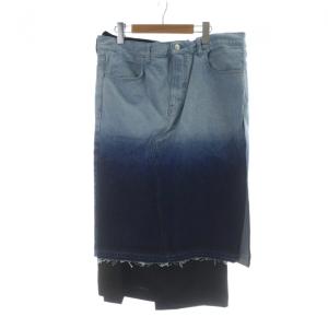 S24AW-SK03-99 GRADATION BLEACH DENIM REMAKE SKIRT タグ付き