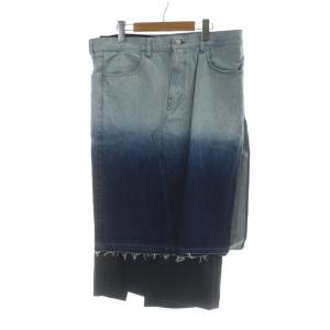 S24AW-SK03-99 GRADATION BLEACH DENIM REMAKE SKIRT タグ付き