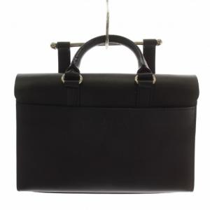 MARGARET HOWELL ハンドバッグ レザー ロゴ シルバー金具 黒 ブラック /XZ GY18