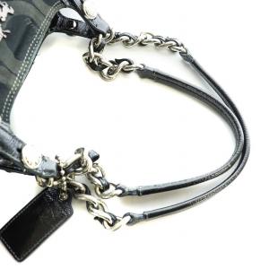 COACH トートバッグ ハンド キャンバス レザー オプアート ロゴ 黒 ブラック 14133 GY18 /KW