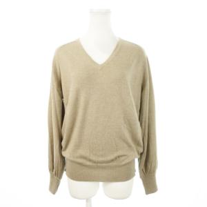 ニット セーター Vネック 長袖 ウール 茶 ブラウン /MN12 GY99
