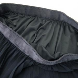 ANAYI プリーツスカート シアー ロング ウエストゴム 36 S 紺 ネイビー /MN25 GY99