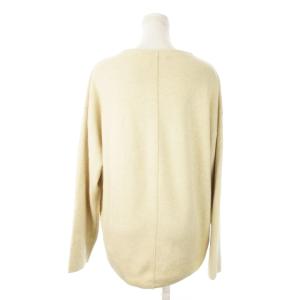 Theory ニット セーター 深Vネック 長袖 コットン ウール S ベージュ /MN14 GY99