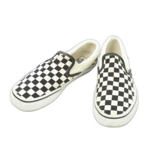 VANS Classic Slip-On チェッカーボードスニーカー スリッポン キャンバス 26cm 白 ホワイト