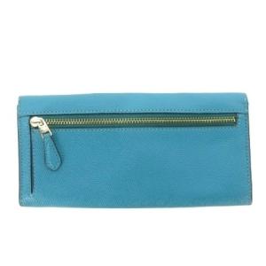 COACH 長財布 ロングウォレット 小銭入れあり レザー 革 ターンロック 青 ブルー ターコイズ /CK14 GY99